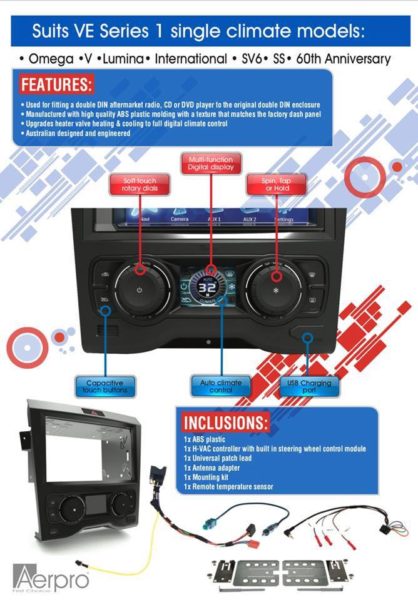 Aerprp FP9350BK Holden VE Facia Kit