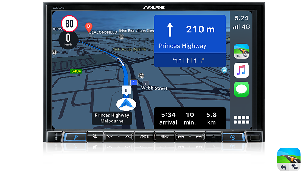 Alpine MAZDA BT50-X308-NHU 8-inch Navigation/Apple CarPlay/Android Auto Receiver -